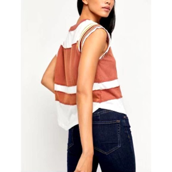 Free People Tops - Free People Hint of Stripe Tee in Retro Combo Size XL